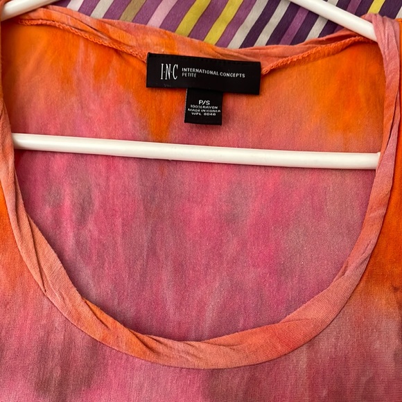 Inc petite multicolour tie dye tank top. Pink/orange/brown. Size s. - Picture 6 of 6